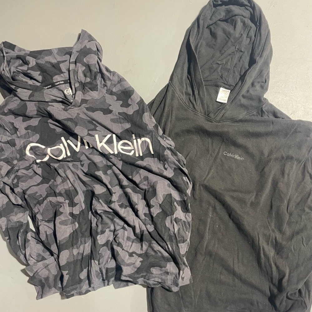 Calvin Klein Gray Camo and Black Hoodie Set